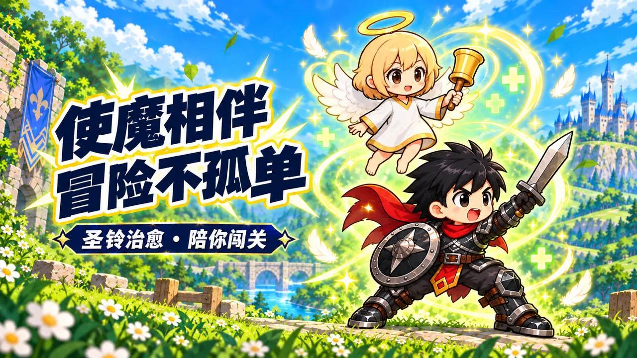 露米使魔为冒险者施放治愈魔法